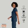 BARCO One Performance Knit Engage Classic Fit Scrub Top for Women – 2-Pocket, Zip Neck Collar Shirt with 360 Spandex Stretch(Steel)
