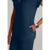 BARCO One Performance Knit Engage Classic Fit Scrub Top for Women – 2-Pocket, Zip Neck Collar Shirt with 360 Spandex Stretch(Steel)