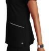 BARCO One Performance Knit Victory Classic Fit Scrub Top for Women – 2-Pocket, V-Neck Shirt with 360 Spandex Stretch(Black)