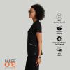 BARCO One Performance Knit Victory Classic Fit Scrub Top for Women – 2-Pocket, V-Neck Shirt with 360 Spandex Stretch(Black)