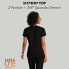 BARCO One Performance Knit Victory Classic Fit Scrub Top for Women – 2-Pocket, V-Neck Shirt with 360 Spandex Stretch(Black)