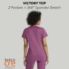 BARCO One Performance Knit Victory Classic Fit Scrub Top for Women – 2-Pocket, V-Neck Shirt with 360 Spandex Stretch(Dark Mauve Heather)