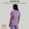 BARCO One Performance Knit Victory Classic Fit Scrub Top for Women – 2-Pocket, V-Neck Shirt with 360 Spandex Stretch(Dusty Lavender)