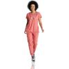 BARCO One Performance Knit Victory Classic Fit Scrub Top for Women – 2-Pocket, V-Neck Shirt with 360 Spandex Stretch(Ginger Rose)