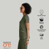 BARCO One Performance Knit Victory Classic Fit Scrub Top for Women – 2-Pocket, V-Neck Shirt with 360 Spandex Stretch(Olive)