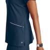 BARCO One Performance Knit Victory Classic Fit Scrub Top for Women – 2-Pocket, V-Neck Shirt with 360 Spandex Stretch(Steel)