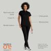 BARCO One Performance Knit Vigor Classic Fit Scrub Top for Women – 3-Pocket Mock Neck Shirt with Moisture Wicking Fabric(Black)