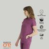 BARCO One Performance Knit Vigor Classic Fit Scrub Top for Women – 3-Pocket Mock Neck Shirt with Moisture Wicking Fabric(Dark Mauve Heather)