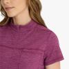 BARCO One Performance Knit Vigor Classic Fit Scrub Top for Women – 3-Pocket Mock Neck Shirt with Moisture Wicking Fabric(Dark Mauve Heather)