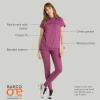 BARCO One Performance Knit Vigor Classic Fit Scrub Top for Women – 3-Pocket Mock Neck Shirt with Moisture Wicking Fabric(Dark Mauve Heather)