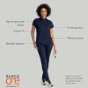 BARCO One Performance Knit Vigor Classic Fit Scrub Top for Women – 3-Pocket Mock Neck Shirt with Moisture Wicking Fabric(Indigo)