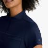 BARCO One Performance Knit Vigor Classic Fit Scrub Top for Women – 3-Pocket Mock Neck Shirt with Moisture Wicking Fabric(Indigo)