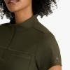 BARCO One Performance Knit Vigor Classic Fit Scrub Top for Women – 3-Pocket Mock Neck Shirt with Moisture Wicking Fabric(Olive)