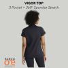 BARCO One Performance Knit Vigor Classic Fit Scrub Top for Women – 3-Pocket Mock Neck Shirt with Moisture Wicking Fabric(Steel)
