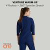 BARCO One Venture Scrub Jacket for Women – Zip Front Closure, 4 Pockets, 4-Way Stretch Women’s Medical Warm-Up Jacket(Indigo (Navy))