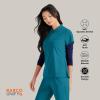 BARCO Unify Mission Scrub Top for Women – 1-Pocket Henley Neckline Top with 360 Spandex Stretch & Wrinkle Release Fabric(Bahama)