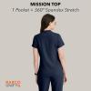 BARCO Unify Mission Scrub Top for Women – 1-Pocket Henley Neckline Top with 360 Spandex Stretch & Wrinkle Release Fabric(Indigo)