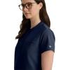 BARCO Unify Mission Scrub Top for Women – 1-Pocket Henley Neckline Top with 360 Spandex Stretch & Wrinkle Release Fabric(Indigo)