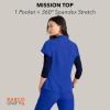 BARCO Unify Mission Scrub Top for Women – 1-Pocket Henley Neckline Top with 360 Spandex Stretch & Wrinkle Release Fabric(New Royal)