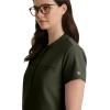 BARCO Unify Mission Scrub Top for Women – 1-Pocket Henley Neckline Top with 360 Spandex Stretch & Wrinkle Release Fabric(Olive)
