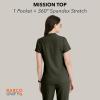 BARCO Unify Mission Scrub Top for Women – 1-Pocket Henley Neckline Top with 360 Spandex Stretch & Wrinkle Release Fabric(Olive)