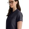 BARCO Unify Mission Scrub Top for Women – 1-Pocket Henley Neckline Top with 360 Spandex Stretch & Wrinkle Release Fabric(Steel)