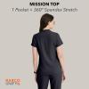 BARCO Unify Mission Scrub Top for Women – 1-Pocket Henley Neckline Top with 360 Spandex Stretch & Wrinkle Release Fabric(Steel)