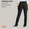 BARCO Unify Purpose Scrub Pant for Women – 5-Pocket High-Rise Cargo Pants with 360 Spandex Stretch & Moisture Wicking Fabric(Black)