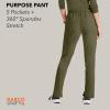 BARCO Unify Purpose Scrub Pant for Women – 5-Pocket High-Rise Cargo Pants with 360 Spandex Stretch & Moisture Wicking Fabric(Olive)