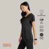 BARCO Unify Purpose Scrub Top for Women – 4-Pocket V-Neck Shirt with 360 Spandex Stretch & Moisture Wicking Fabric(Black)