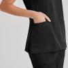 BARCO Unify Purpose Scrub Top for Women – 4-Pocket V-Neck Shirt with 360 Spandex Stretch & Moisture Wicking Fabric(Black)