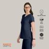 BARCO Unify Purpose Scrub Top for Women – 4-Pocket V-Neck Shirt with 360 Spandex Stretch & Moisture Wicking Fabric(Indigo)