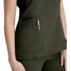 BARCO Unify Purpose Scrub Top for Women – 4-Pocket V-Neck Shirt with 360 Spandex Stretch & Moisture Wicking Fabric(Olive)