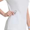 BARCO Unify Purpose Scrub Top for Women – 4-Pocket V-Neck Shirt with 360 Spandex Stretch & Moisture Wicking Fabric(White)