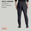 BARCO Unify Rally Scrub Jogger for Men – 6-Pocket Elastic Waist Pants with 360 Spandex Stretch & Moisture Wicking Fabric(Steel)