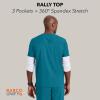 BARCO Unify Rally Scrub Top for Men – 3-Pocket V-Neck Shirt with 360 Spandex Stretch & Soil Release Fabric(Bahama)