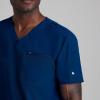 BARCO Unify Rally Scrub Top for Men – 3-Pocket V-Neck Shirt with 360 Spandex Stretch & Soil Release Fabric(Indigo)
