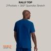 BARCO Unify Rally Scrub Top for Men – 3-Pocket V-Neck Shirt with 360 Spandex Stretch & Soil Release Fabric(Indigo)
