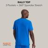 BARCO Unify Rally Scrub Top for Men – 3-Pocket V-Neck Shirt with 360 Spandex Stretch & Soil Release Fabric(New Royal)