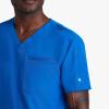 BARCO Unify Rally Scrub Top for Men – 3-Pocket V-Neck Shirt with 360 Spandex Stretch & Soil Release Fabric(New Royal)