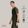 BARCO Unify Rally Scrub Top for Men – 3-Pocket V-Neck Shirt with 360 Spandex Stretch & Soil Release Fabric(Olive)