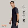 BARCO Unify Rally Scrub Top for Men – 3-Pocket V-Neck Shirt with 360 Spandex Stretch & Soil Release Fabric(Steel)