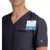 BARCO Unify Rally Scrub Top for Men – 3-Pocket V-Neck Shirt with 360 Spandex Stretch & Soil Release Fabric(Steel)