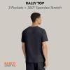 BARCO Unify Rally Scrub Top for Men – 3-Pocket V-Neck Shirt with 360 Spandex Stretch & Soil Release Fabric(Steel)