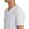 BARCO Unify Rally Scrub Top for Men – 3-Pocket V-Neck Shirt with 360 Spandex Stretch & Soil Release Fabric(White)