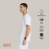 BARCO Unify Rally Scrub Top for Men – 3-Pocket V-Neck Shirt with 360 Spandex Stretch & Soil Release Fabric(White)
