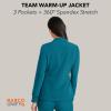 BARCO Unify Team Warm-Up Scrub Jacket for Women – 3-Pocket Jacket Top with 360 Spandex Stretch & Moisture Wicking Fabric(Bahama)