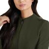 BARCO Unify Team Warm-Up Scrub Jacket for Women – 3-Pocket Jacket Top with 360 Spandex Stretch & Moisture Wicking Fabric(Olive)
