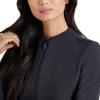 BARCO Unify Team Warm-Up Scrub Jacket for Women – 3-Pocket Jacket Top with 360 Spandex Stretch & Moisture Wicking Fabric(Steel)