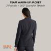 BARCO Unify Team Warm-Up Scrub Jacket for Women – 3-Pocket Jacket Top with 360 Spandex Stretch & Moisture Wicking Fabric(Steel)